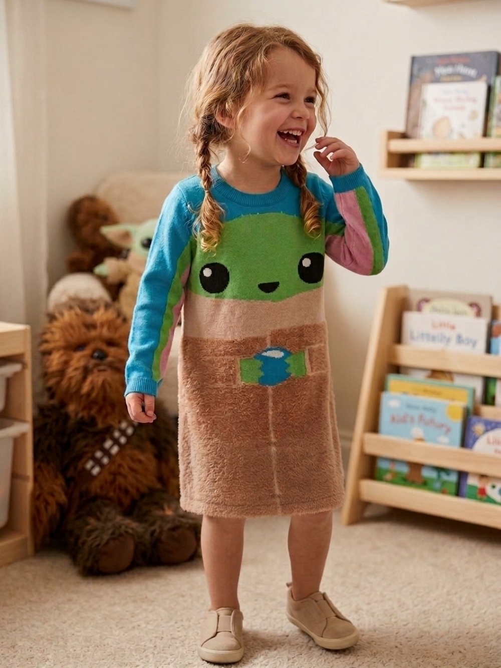 Star Wars - Toddler Girl Baby Yoda Soft Knit Sweater Dress